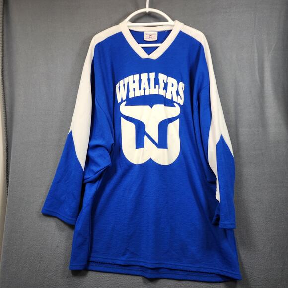 Whalers Teamwork Athletic Apparel Mens Hockey Jersey Blue Made in USA - Picture 4 of 12